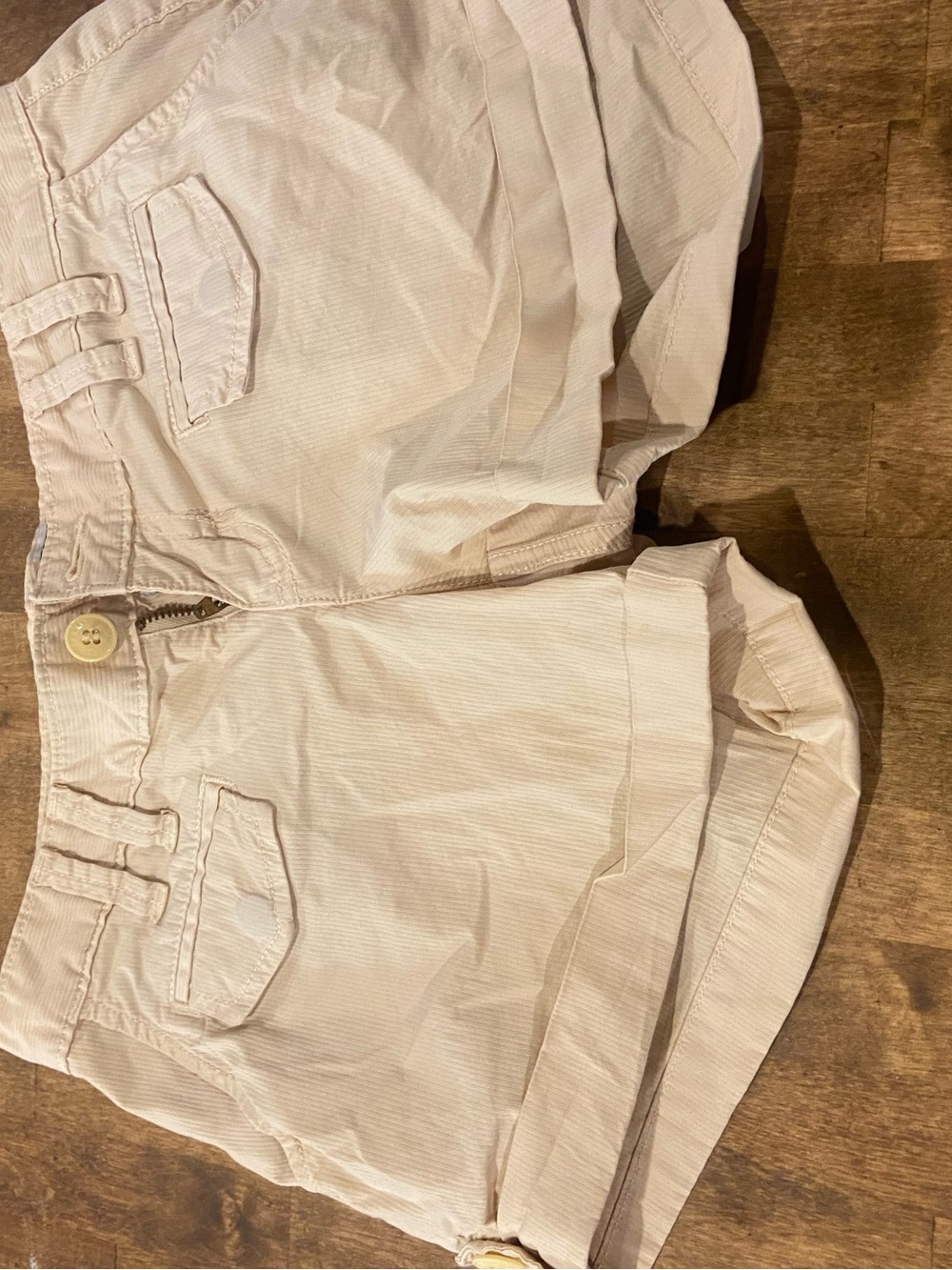 Lucky Brand Women's Cream Roll-Hem Cotton Shorts